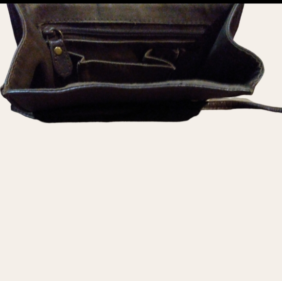 FOSSIL Chocolate Brown Pebbled Genuine Leather Classic Crossbody Bag 👜 EUC!!! - Picture 4 of 5